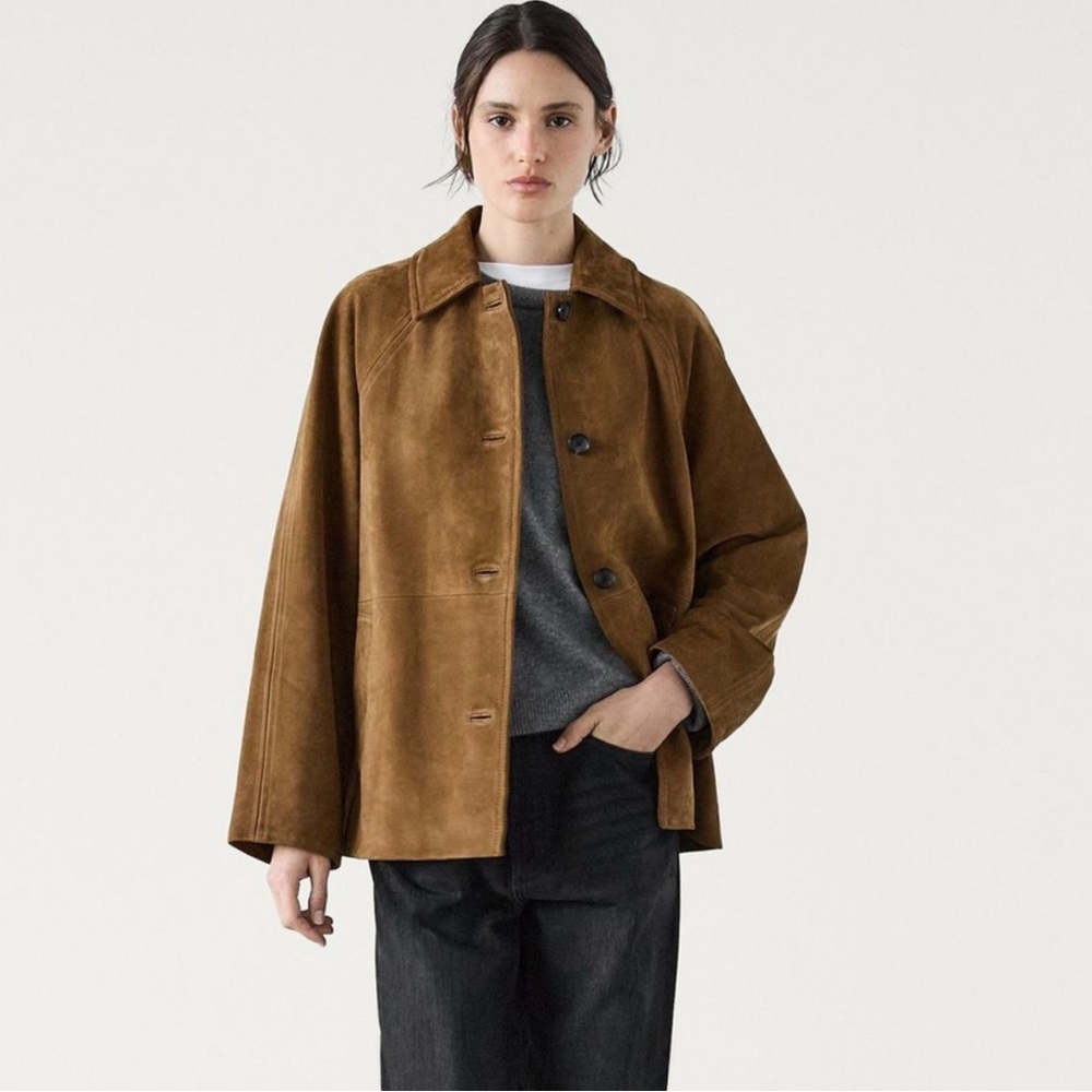 Massimo Dutti Tan Suede Nubuck Jacket